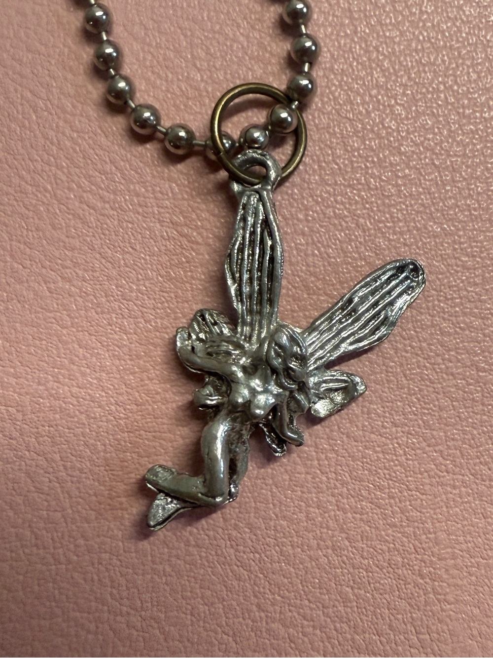Silver Fairy Pendant Necklace Ball Chain Whimsical Fairycore Y2K Layering Vinted